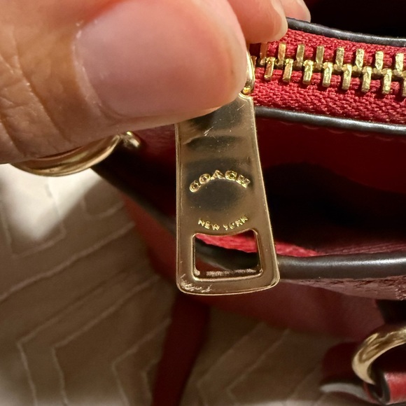 Coach Cherry Red Leather Satchel - Picture 5 of 14